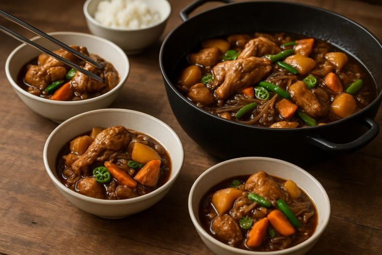 Andong jjimdak (안동찜닭) – Poulet mijoté à la sauce soja
