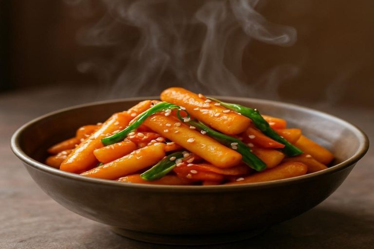Garaetteok bokkeum (가래떡볶음) – Gâteau de riz sauté