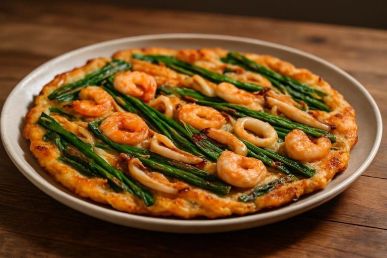 Haemul pajeon (해물파전) – Galette aux fruits de mer et ciboulette