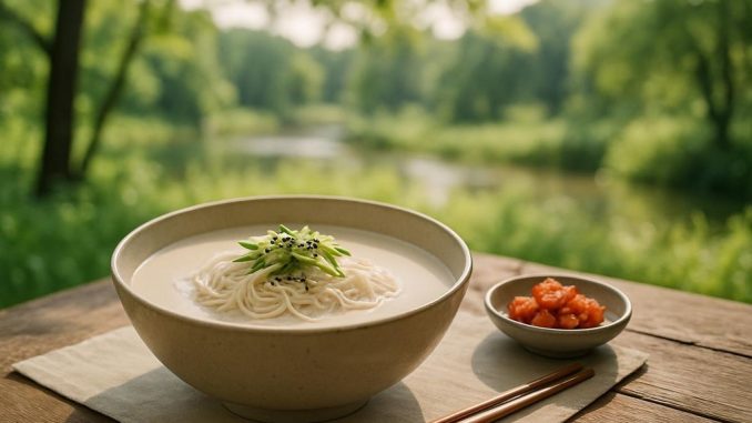 Kongguksu (콩국수) – Nouilles froides au lait de soja