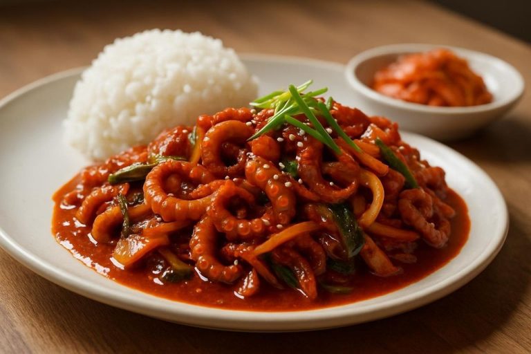 Nakji bokkeum (낙지볶음) – Poulpe sauté piquant