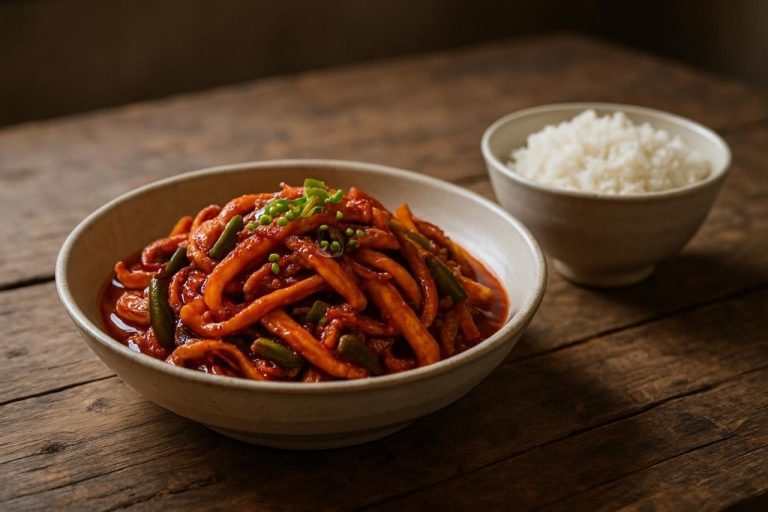 Ojingeo bokkeum (오징어볶음) – Calamars sautés épicés